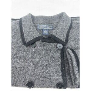 HERMAN GEIST Jacket Gray Wool PL Boiled Wool Double Breasted Sweater Women’s